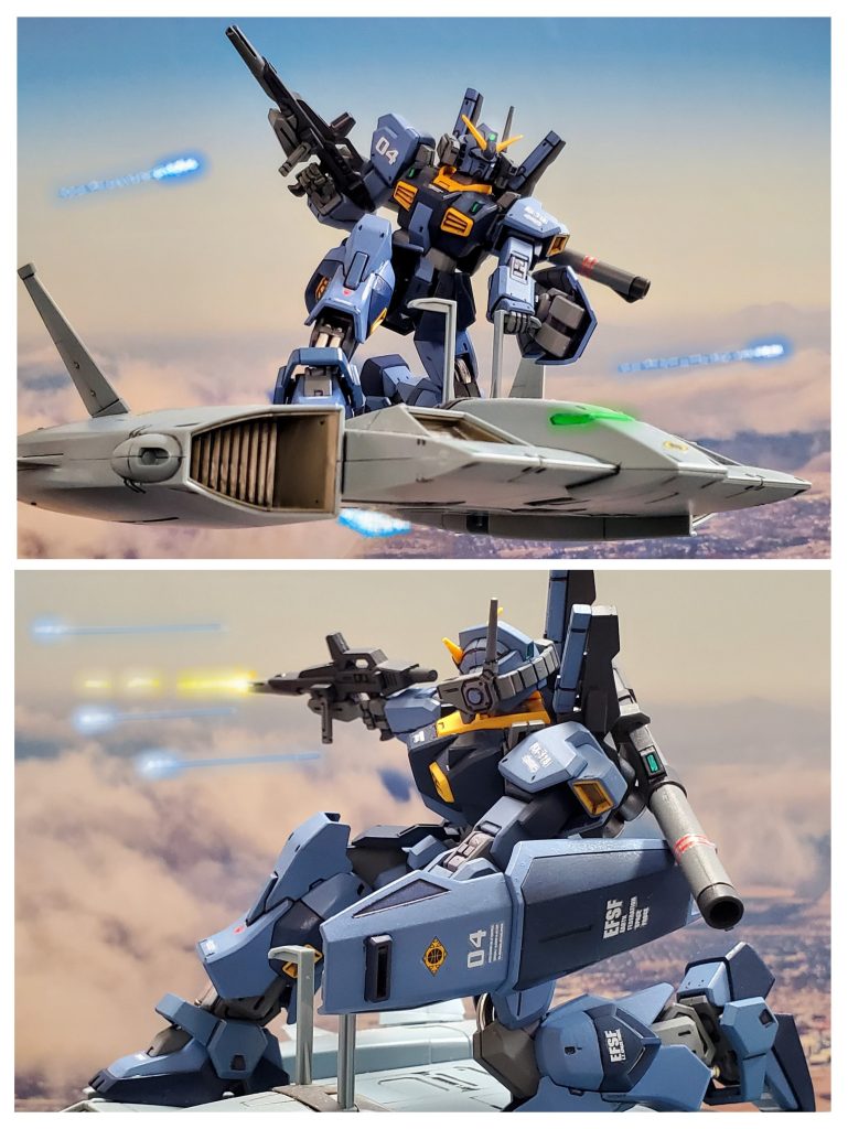 事実を知らない味方をも巻き込み敵を殲滅しようとする暴挙‼️ジャブロー消失の知らせにウラキ中尉は、激しい憤りを感じていた😠💨かつてデラーズ紛争時、バスク大佐の座乗艦に向けてビームライフルを放った激しい怒りが甦っていた😔✨ウラキ中尉の中で戦うべき相手が誰なのかがハッキリし始めたその時、北米各地の連邦軍部隊にジャブローの核爆発から北米に逃れたエゥーゴ部隊への追撃命令がティターンズより下る👉️致し方なくティターンズの命令に従いオークリー基地よりドダイ改で出撃するウラキ中尉らMS部隊🛫そして上空でエゥーゴを支援するためのカラバ空軍部隊と遭遇👀💡今は戦闘を出来るだけ回避したいウラキ中尉は威嚇のビームライフルを連射する✴️