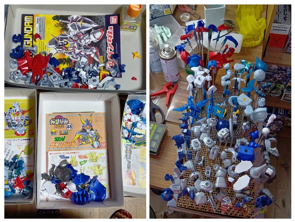 同系色で塗れるので、4つ同時進行。何が何か分からんようになったけど、なんとか完成しました💦