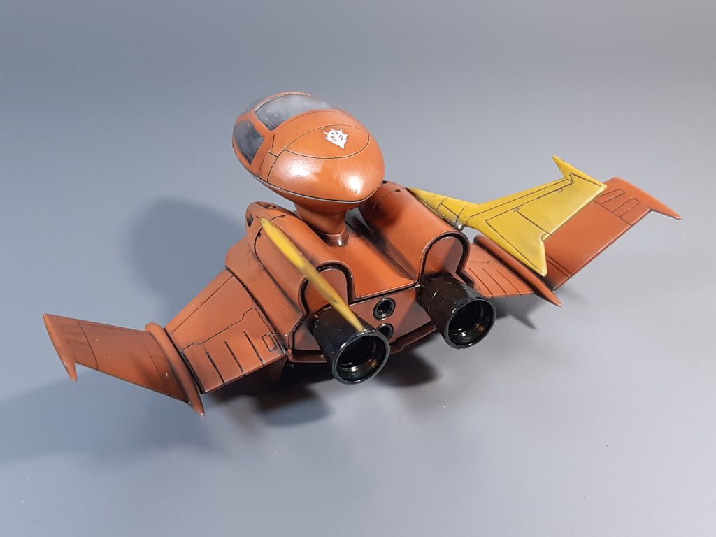 バーニアはチタン焼け塗装に挑戦しましたが、メタリック色が濃すぎて、写真ではわかりずらいですね。シルバーの方が良かったかも。