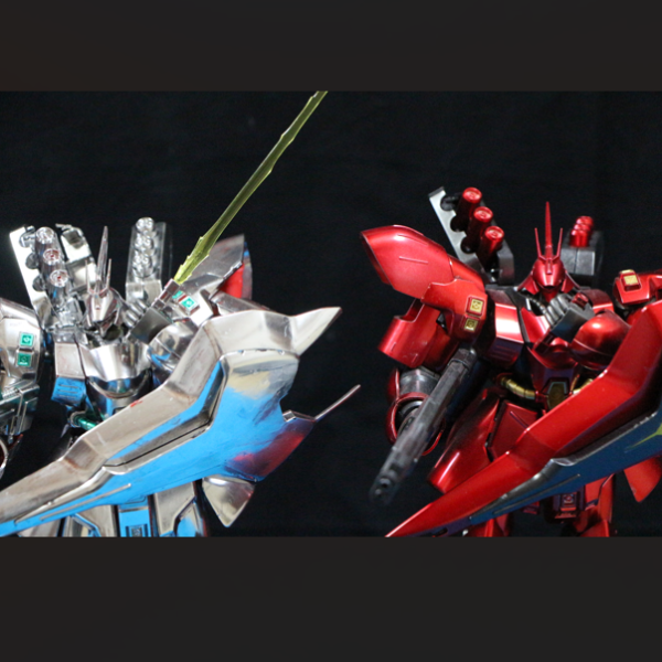 ガンダム　フィギュア　メッキ加工 メッキ調塗装リベンジ【食玩塗装レビュー】百式/hyaku-shiki
