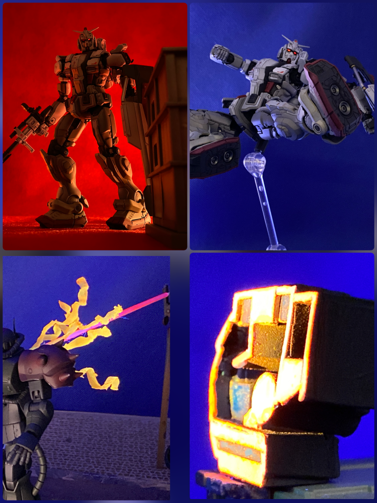 いつものデジラマ加工前写真を数点です。光る目と加工いらずのサーベルで、今回は比較的デジタル加工少なめでした？そうでもない？🤔以上、長文にお付き合い頂いた方、ありがとうございました。とても良いキットで満足していますが、ジークアクス公開する前に完成投稿すべきだったと、ちょっと後悔してます😅