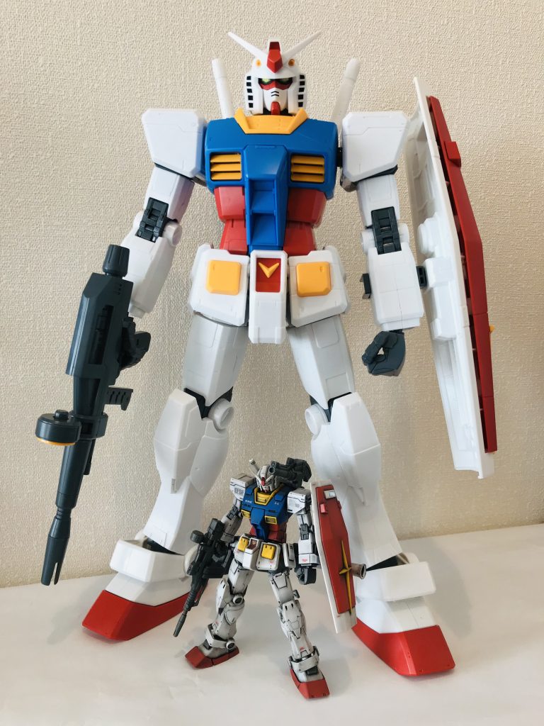 パチ組状態キットはでかいですが…パーツ数自体はHGガンダムと同じくらいなので、とても簡単に組み立てれます😃👍