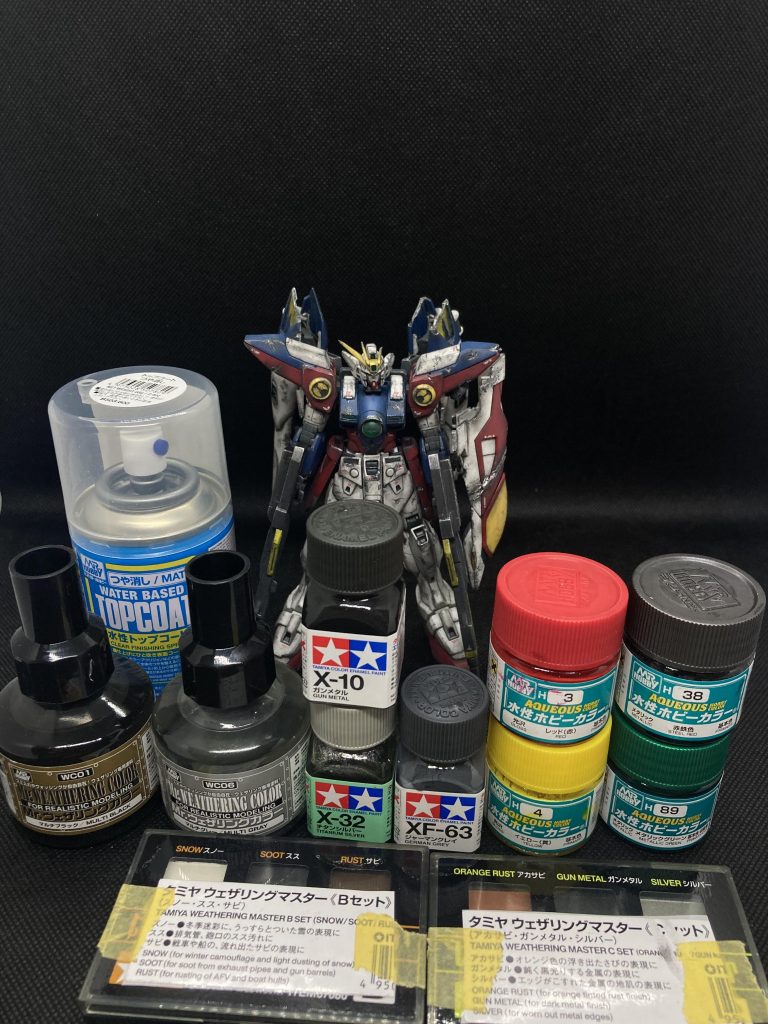 使用塗料ジャーマングレイのチッピングとチタンシルバーのドライブラシがダメージ加工の肝です！