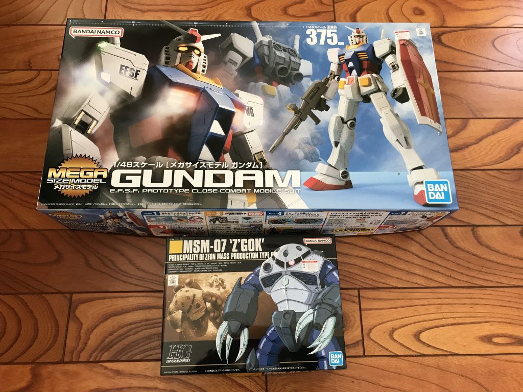 もちろん箱もBIG購入時、お持ち帰りが恥ずかしいのでマイカー必須の一品です🙄(笑)ガンプラはもう購入しないと考えていたのに、前から欲しかったこのキットが再販したみたいなのでついつい購入してしまいました