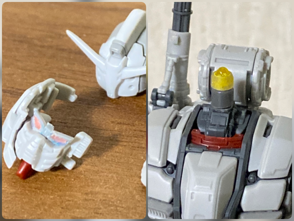 目の奥が光っている印象が強いので、首にミライトを埋めました。目が珍しくクリアパーツでは無いので、ここだけ自作してます。