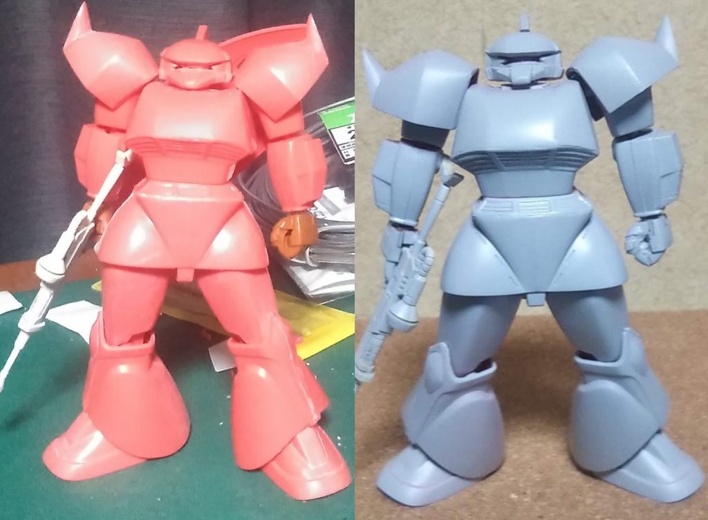 ビームライフルはHGUCゲルググからハンドパーツはHGUCザク（ガルマ専用)から流用しました 