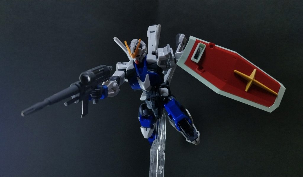 流用キットガンダムダンタリオン(本体)ビームライフル(Egガンダム)シールド(HGジムII)クロスブースター(HGクロスボーンガンダム)ビームサーベル(HGルブリス)
