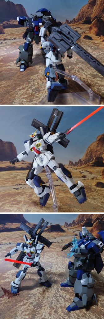 十字架型試作複合兵装、高出力ビームサーベル。最新鋭機の厚い装甲も一撃だ。