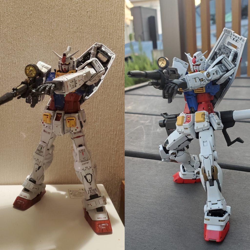 RG2.0と比較　アクション性はRGの方が進化しており、足の可動域はRGの方が良く動きます