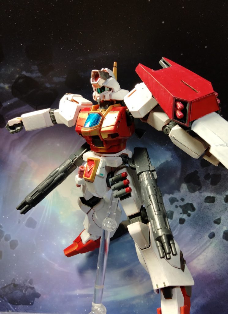 両腰にロトのガトリングを装備しているのでサーベルとグレネードは太腿に装着