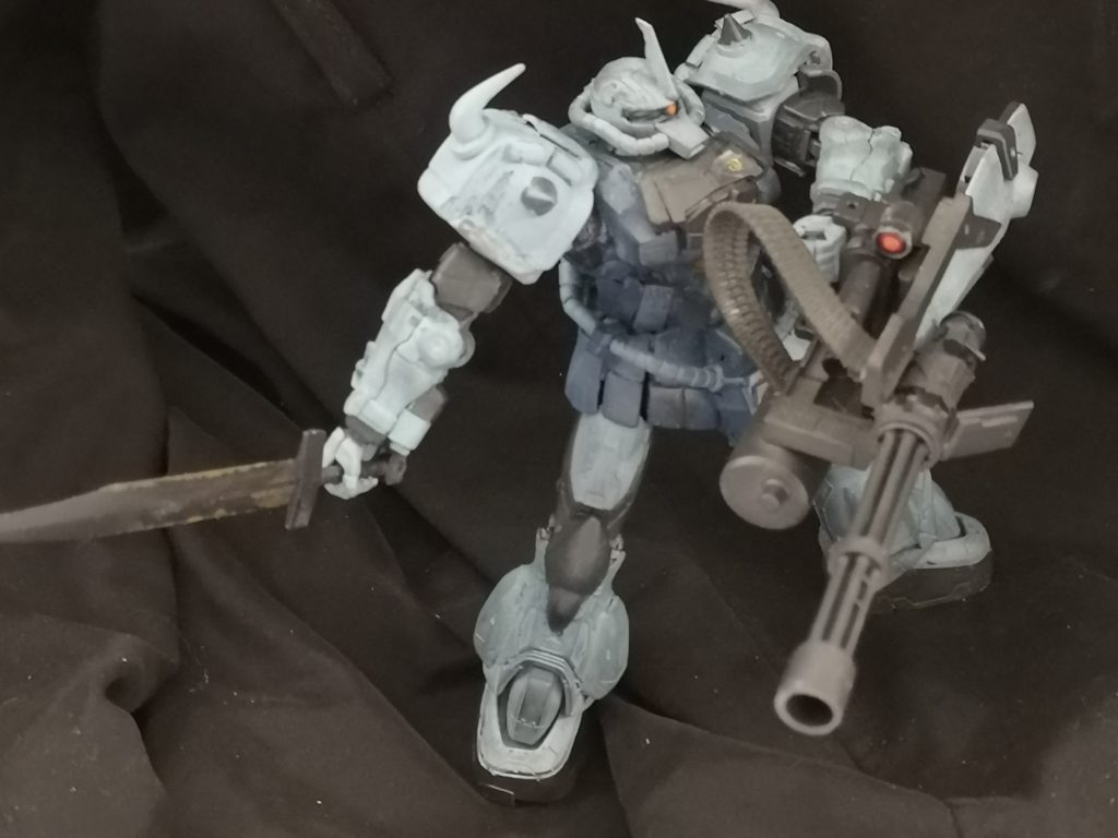 ガトリングシールドはモデルガン用の塗料を使用してます。リトルアーモリー準拠でベルトの精密感をあげました。