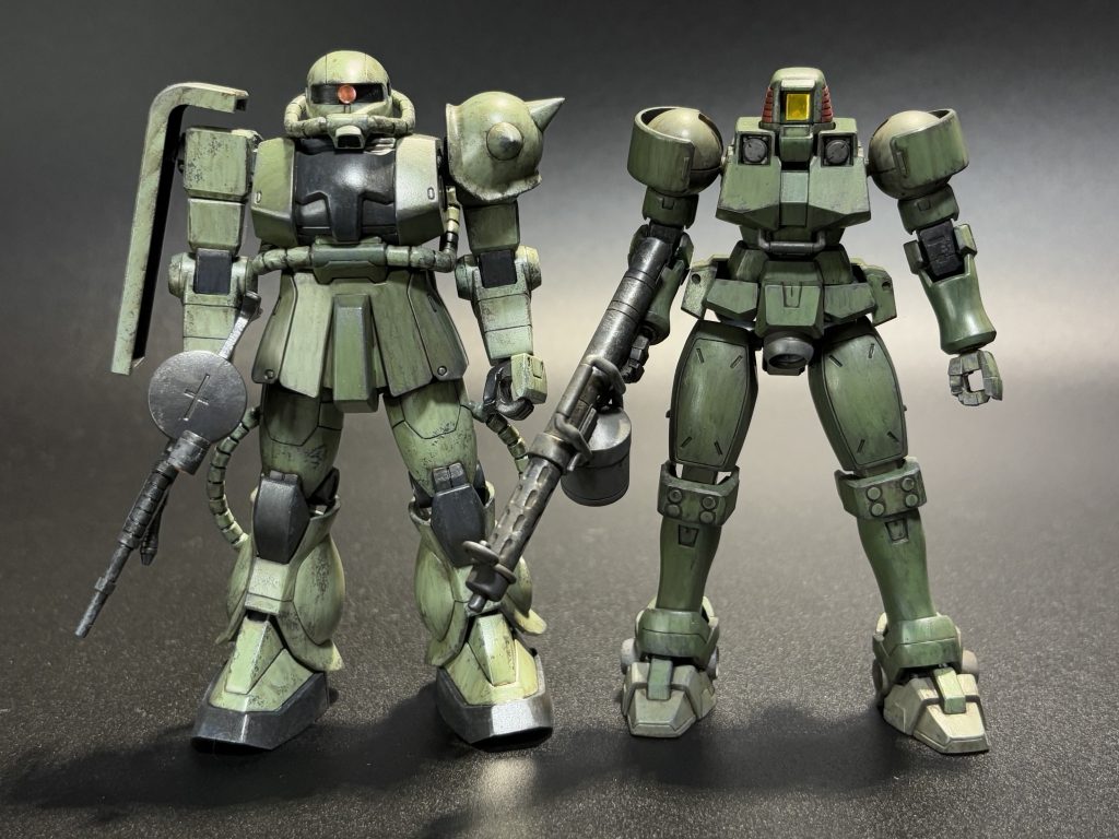 量産機の祖、ザクパイセンと。量産機は噛めば噛むほど味が出ますね🤤