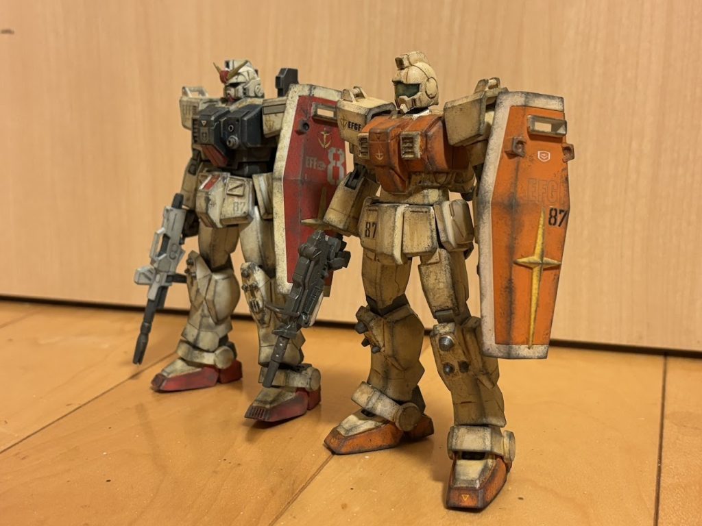 後日、汚しを入れたのと、陸ガンも作ってみました。ジオラマとして、改めて紹介しておりますので、よろしければご覧ください。