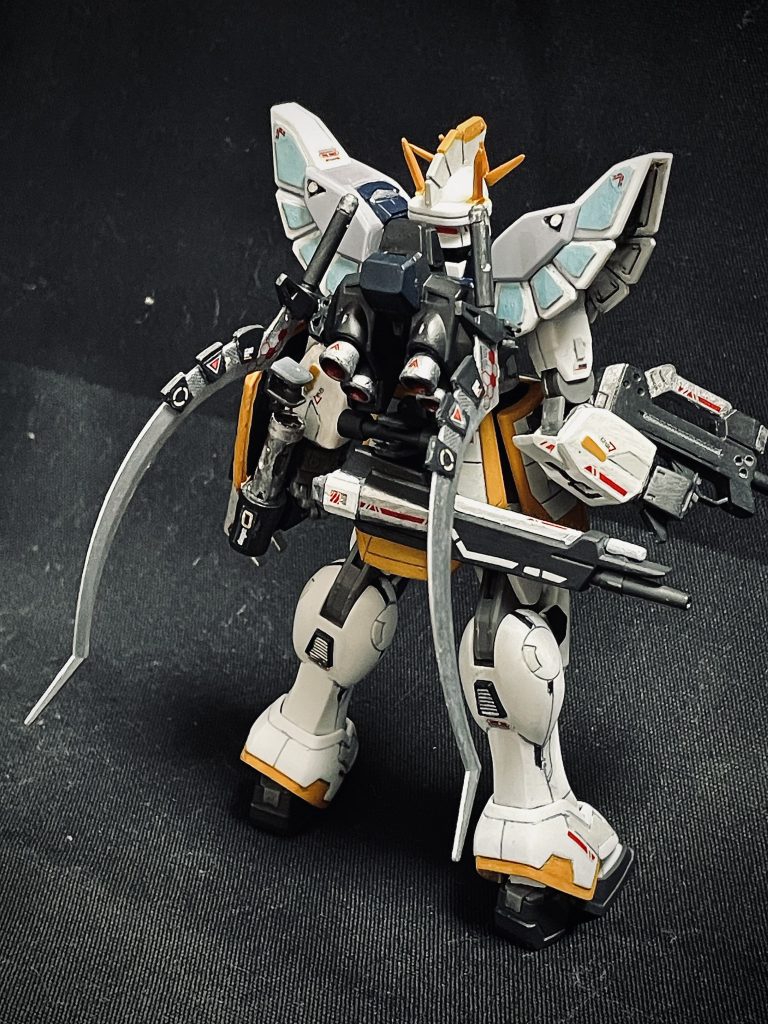 サンドロック改修概要②背面 : バックパックをマークIIのバックパックをミキシングしバーニアを増設、ヒートショーテルのマウント方法を変更腰部 : ヒートショーテル連結パーツ、クロスバレルを携行可能に変更