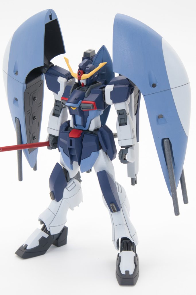 頭部アンテナ、フンドシ、膝下、バックパック、武器類をHGアビスから持ってきてHGCEインパルスにくっつけてます。