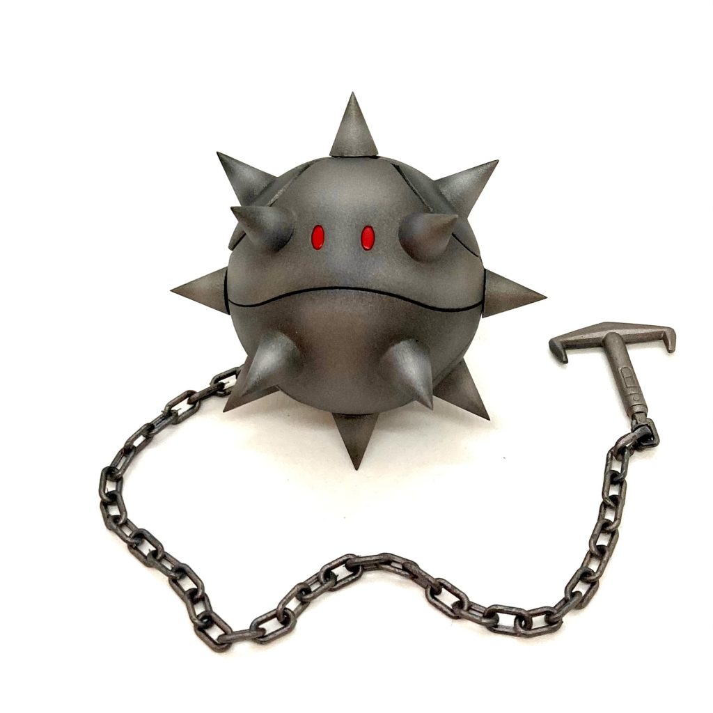 これ作るのに“トゲ”が16個必要だったんですが、サポートパーツのスパイクを買ってみたものの欲しいサイズは２つしかなく…  ¥400×8=¥3,200は払えんよ😩で、レジンでチマチマと複製いたしました。持ち手と鎖の部分はMG ガンダムのものかな🤔