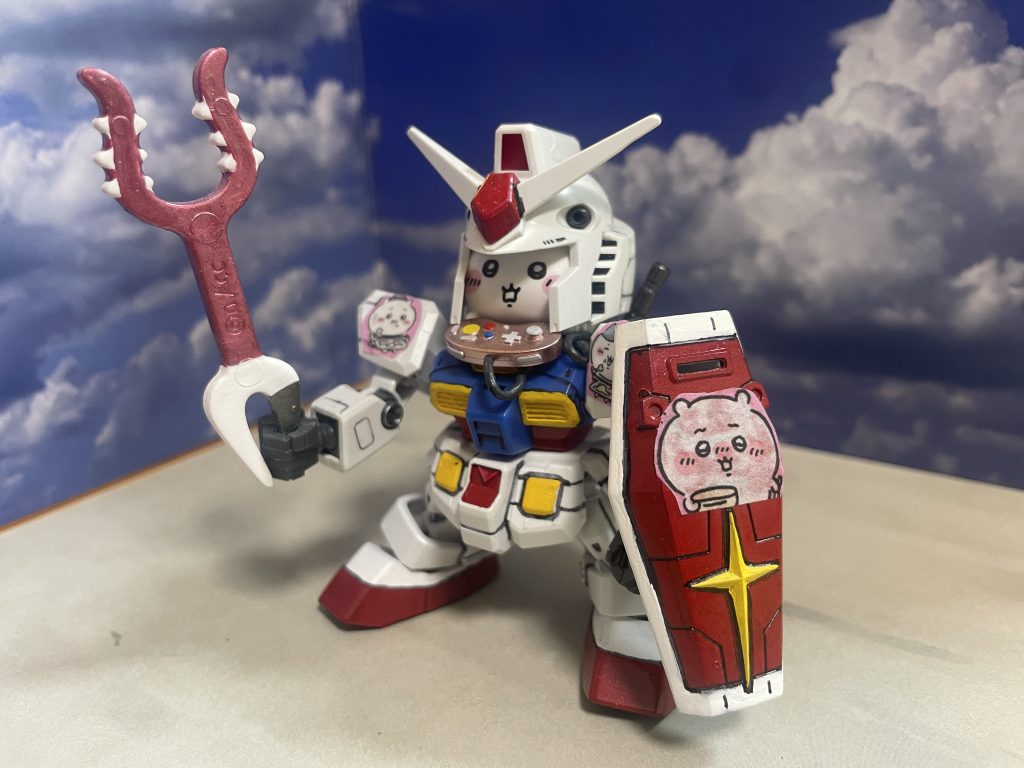 武装はビームさすまたとなんかふせげるシールドです。マステからの切り抜きデカールです。