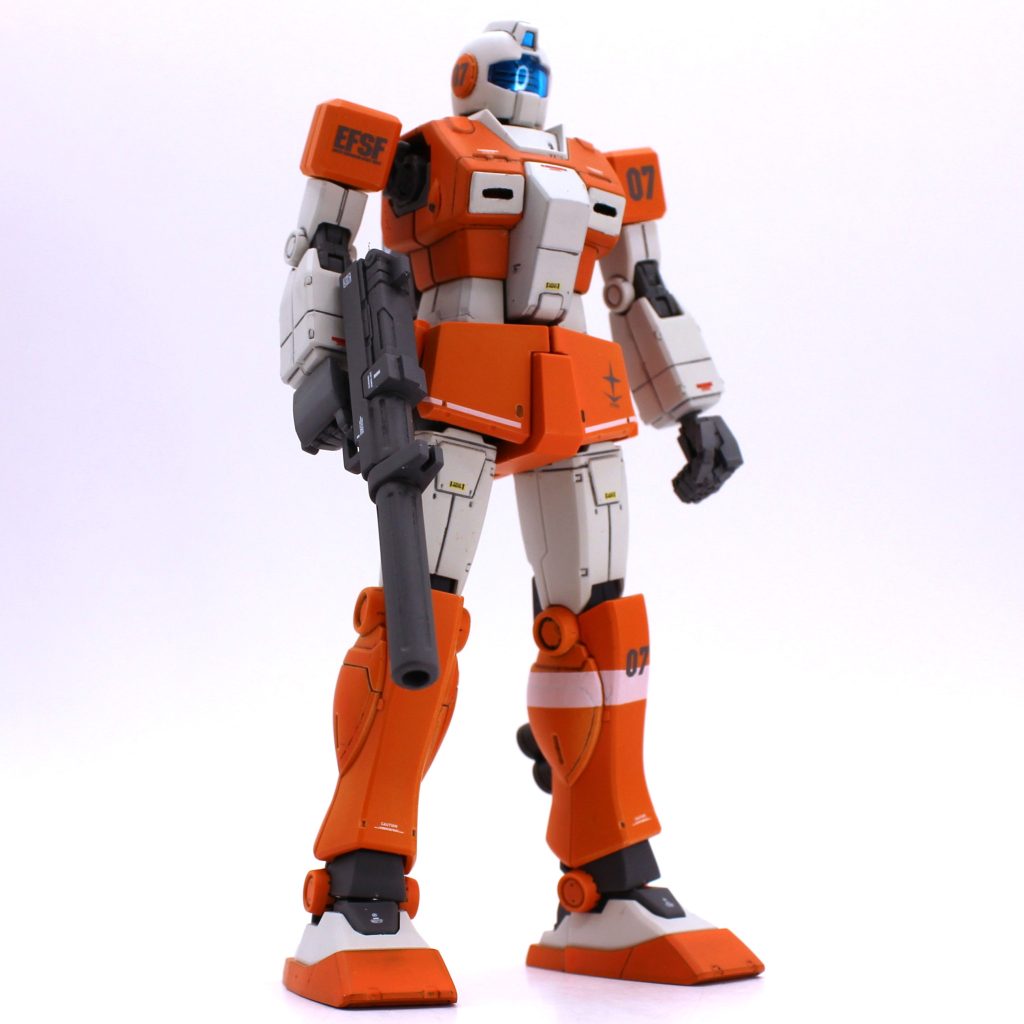 ほぼ切った貼ったはなく、既成部品の組み合わせのみで再現していますので非常にお手軽です。胸部:スレッガージム胸部ダクト:スレッガージム品加工その他:ナイトシーカー2バックパック:FGガンダム