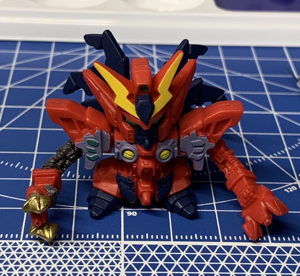 ヴァサーゴはガンダムマーカーでペイント細かいところは筆やマスキングテープを使ってみました腕を塗るだけでヴァサーゴ感増した!