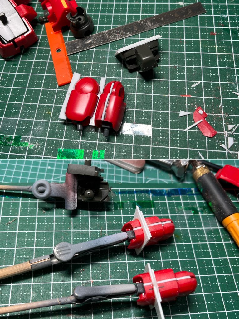 延長工作古いキットはフレームがないから延長工作が楽でよかったです手足は後ハメは不要でしたのでよかったです！ 