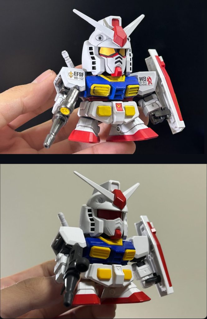 素組みとの比較で〆SDはなかなか作らないけどいいもんですね。ご覧頂きありがとうございました😄