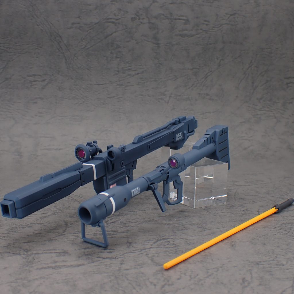 武装類。ジャイアントバズのスコープのクリアパーツの成形が悪くハマりにくいので作る人は注意。ヤスリで削って入れました