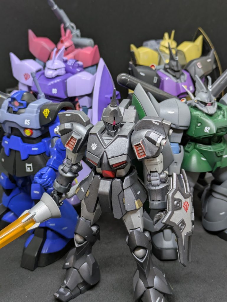 まお艦隊所属のMSが揃いました。完全自己満足ですが、なかなかの達成感があります。今度は0088年版MY設定もやりたい(勝手にやればw)ので、その時はまた懲りずに見ていただけると嬉しいです。最後までご覧いただきありがとうございました。