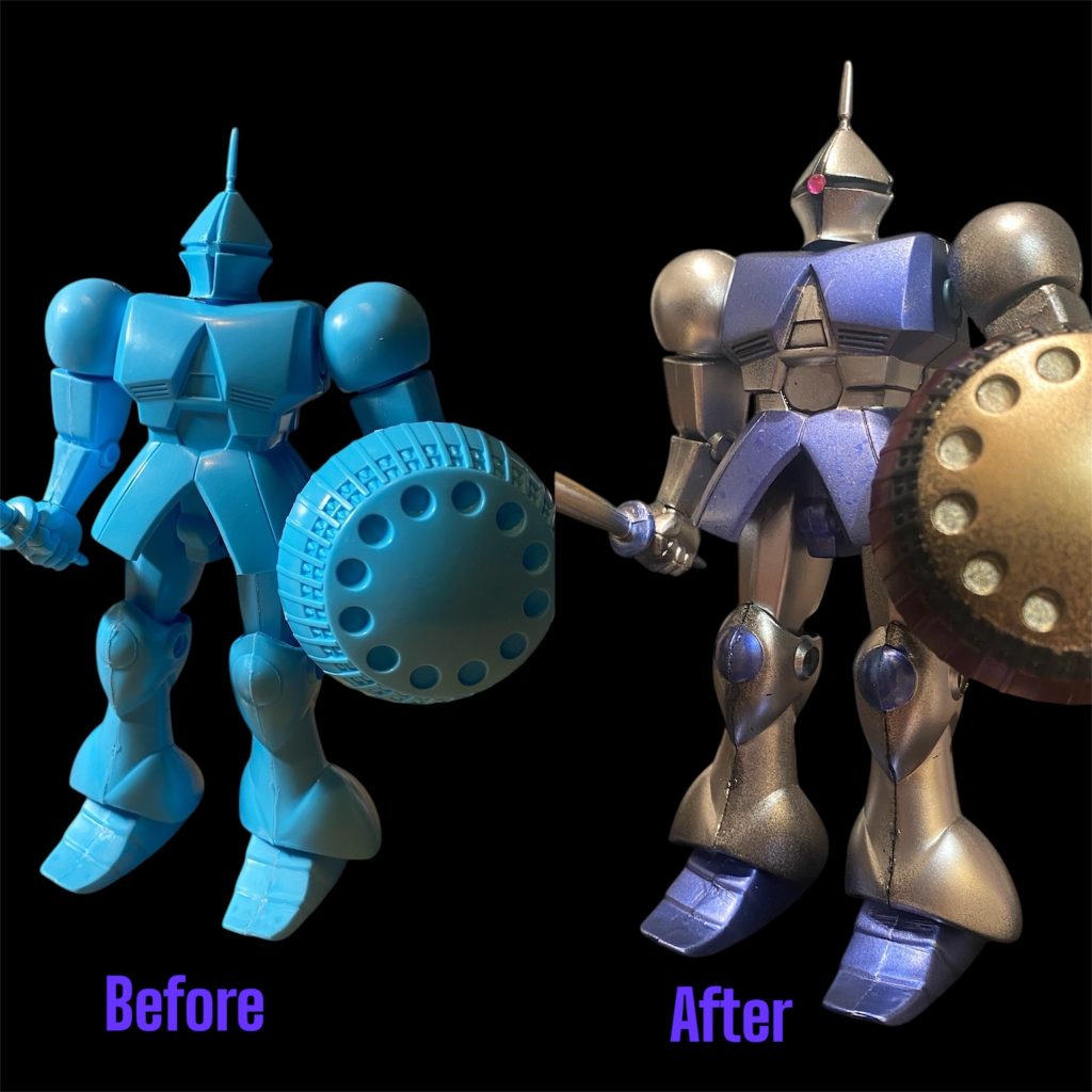 塗装前と塗装後。