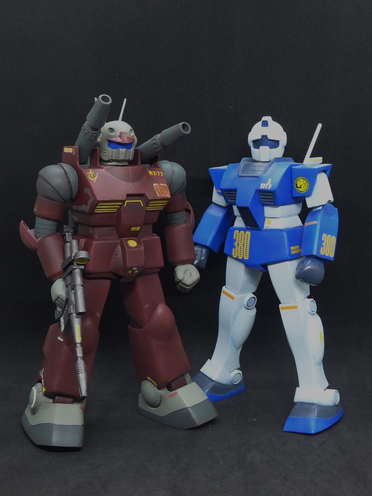 最後は一年戦争を生き抜いたガンキャノンと戦後処理を担ったジム（オラ設定）のツーショットです。ジム旧キット1/100（EFPF仕様）｜17hh70さんのガンプラ作品｜GUNSTA（ガンスタ）最後までご覧いただきありがとうございます。イイねやコメントお待ちしております。