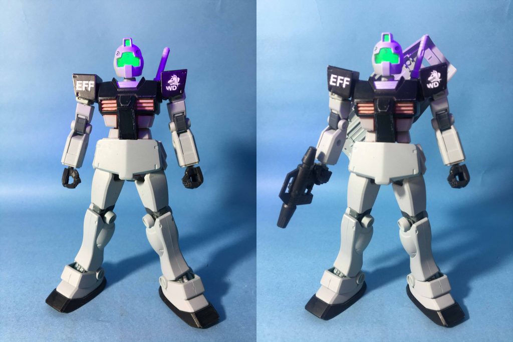 武器なし正面と、シールド背面マウント+ビーム・スプレーガン