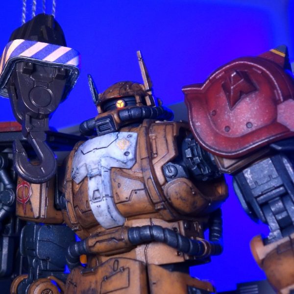 HG-ザクⅡ F型 ソラリ機(RFV)をミニクレーンで組立て