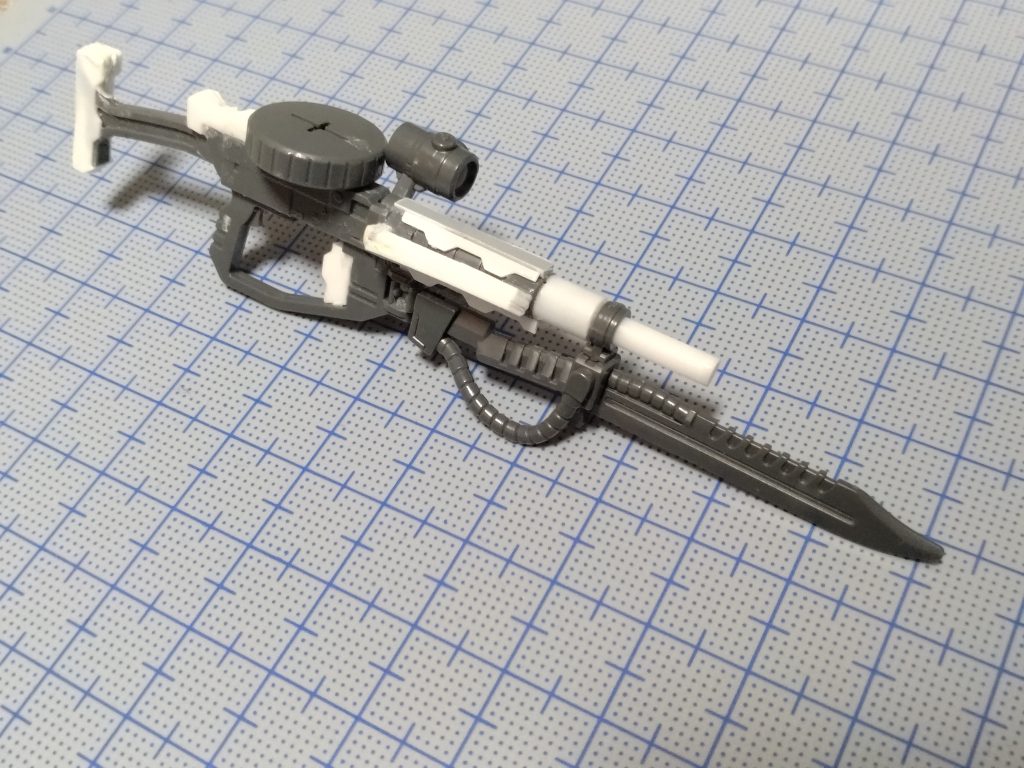 着剣できるのがエグバ機(手に入らない)だけなの許せん!で形は弄りすぎずに加工