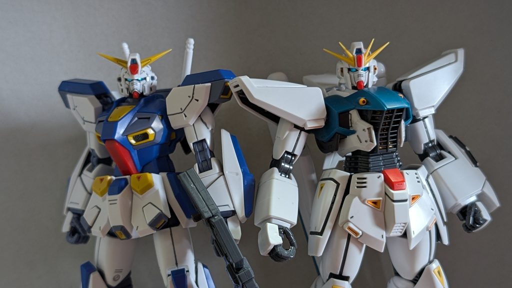 同じMGのF91と。MGの中ではかなり小さいですが、身が詰まっててカッコいいです！  