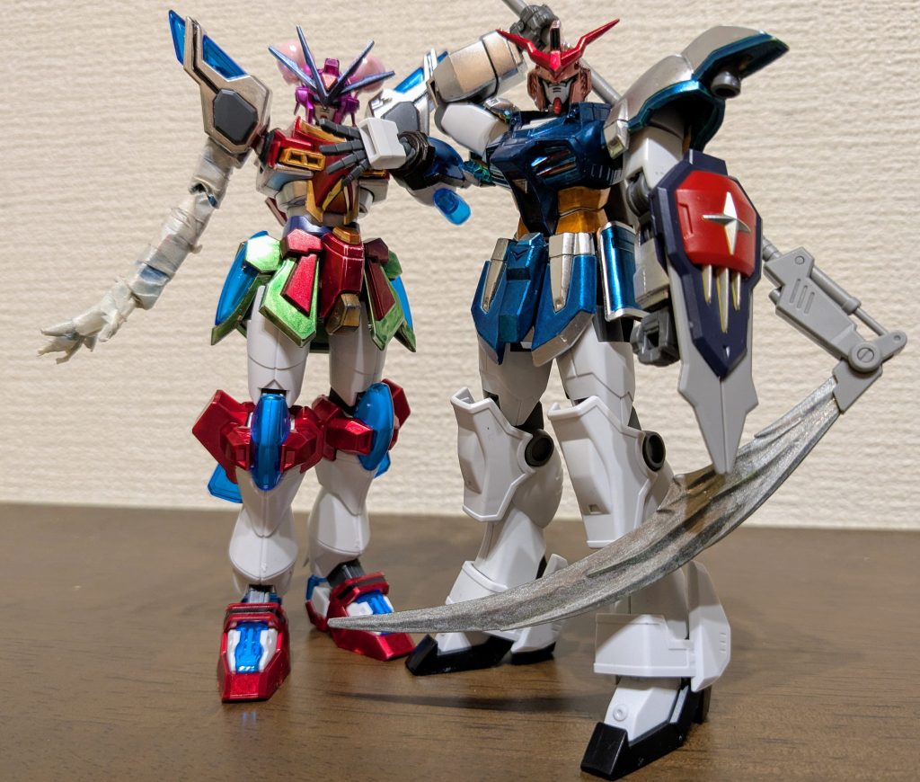 茨木華扇とのツーショットで1枚。茨歌仙後半から死神は〜の中で、この2人の絡みが多く、またそのやり取りがすごく好きで、この2機は作りたかったので、ホント良かったです。茨木華扇機については、過去の記事をご覧ください。https://gumpla.jp/hg/2148315