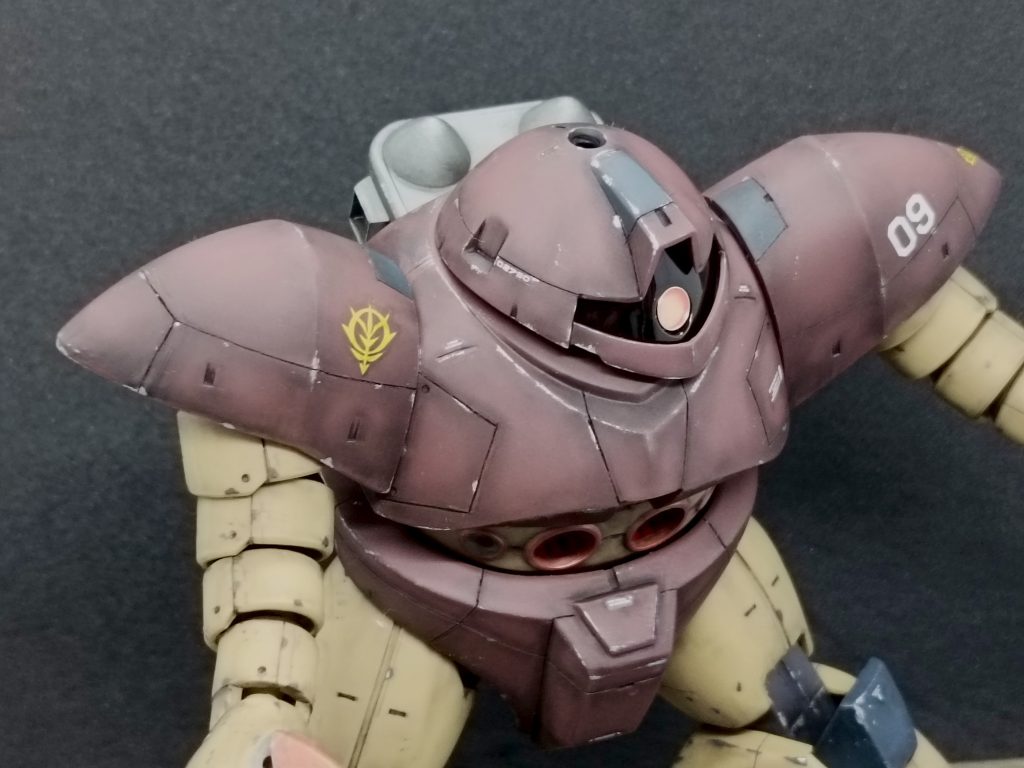 アップ。モノアイはSPプレート＋Hアイズに。アゴは一度切り離しての独自解釈です。 