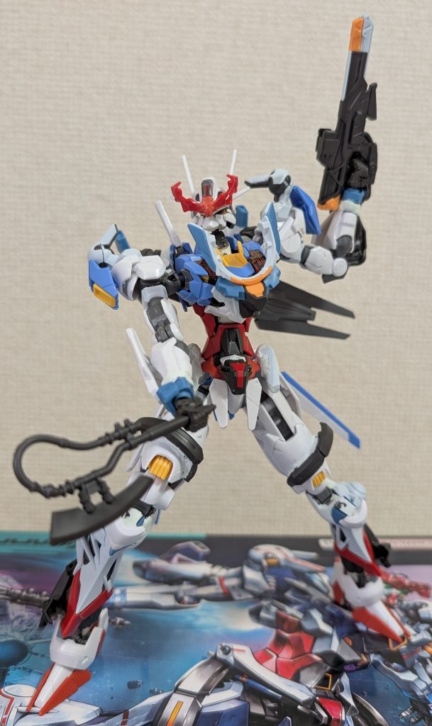 この状態の時、「ぱっと見エアリアルだ」と危惧したので、カラーリング(特に肩・下半身)はジークアクスに似せて塗装しましたww前・後編共、閲覧ありがとうございました(_ _)