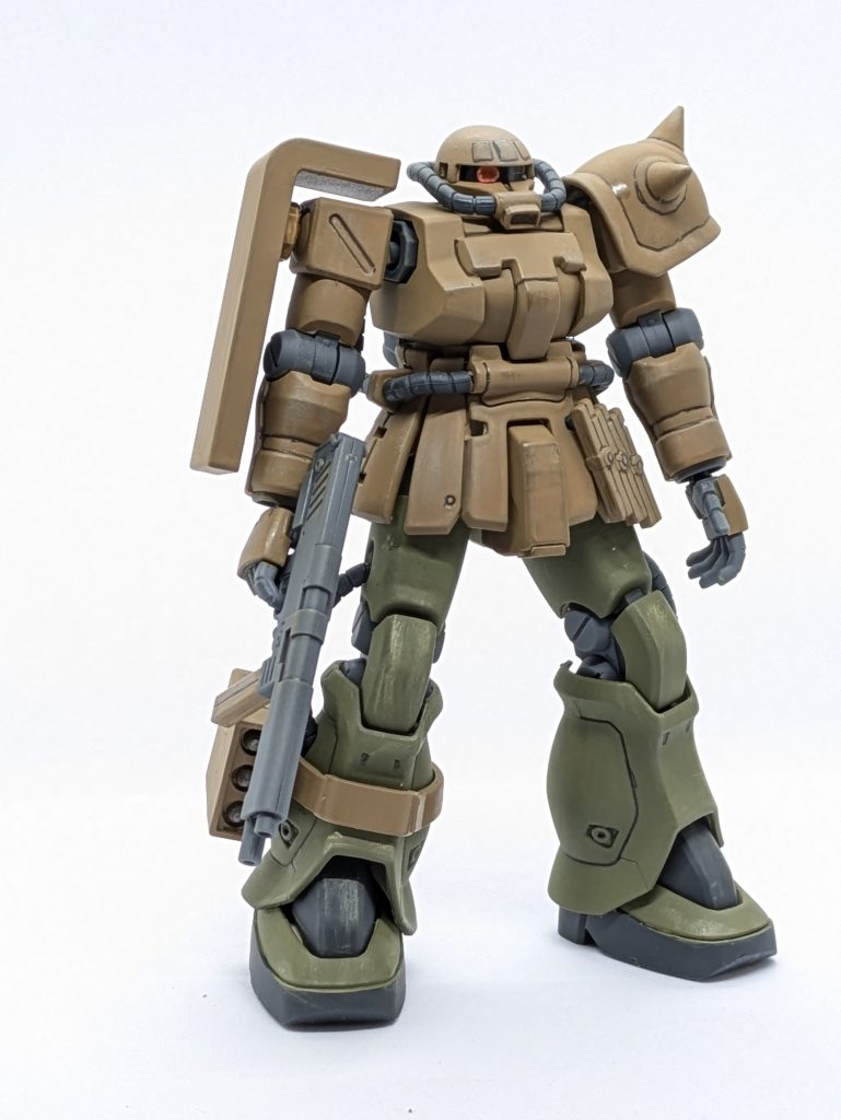 元は連邦仕様で水性筆塗り、ウェザリング、水性艶消しトップコート仕上げでモノアイのみH・アイズに変更してます