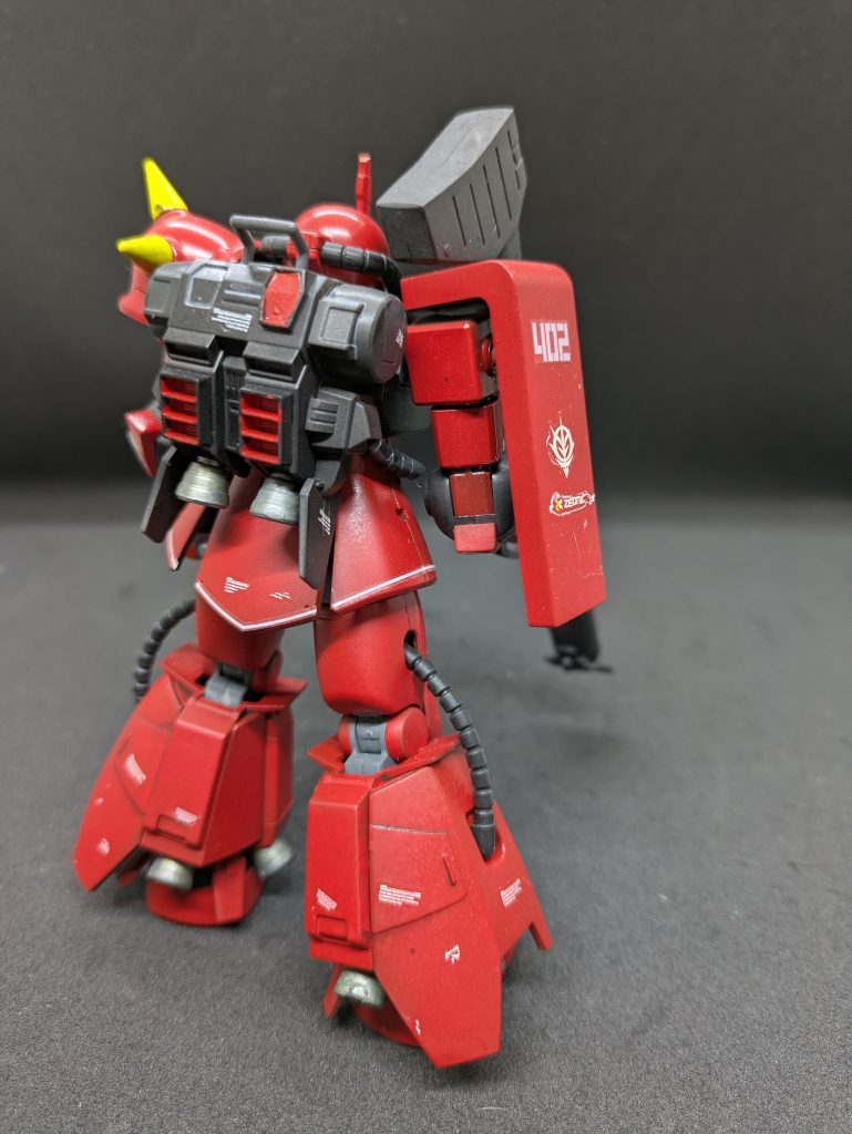 初めて買ったMGがこのジョニー・ライデンの06Rだったんですよね。RX-78は生粋のジオニストである私には購入対象外（なんとまだこの時点ではRX-78を作ったことなかったんですよね。塗分け面倒そうなので・・・）MGの方の画像もあったような気がするなー。（実機は地震で消失）