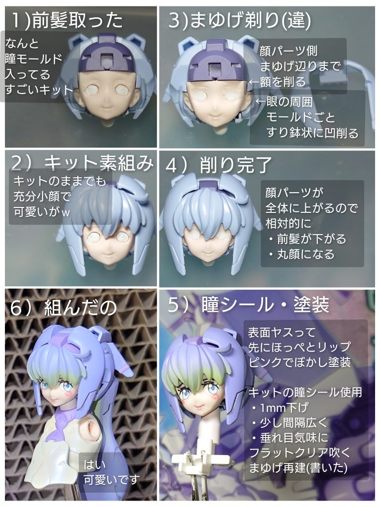 番号は工程順で、修正前後の比較しやすいように配置しました