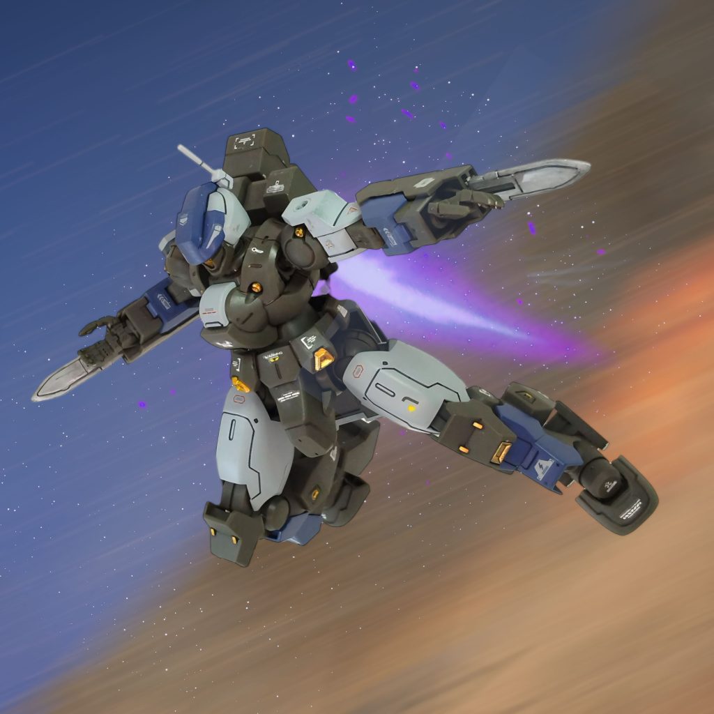 両腕に内蔵されているヒートナイフ別名「親父キラー」作中でも印象的でしたこうやって見ると、デザインも装備も玄人受けする機体ですね(gundam-kao6)