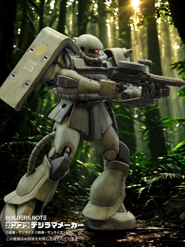 2025.2.11デジラマメーカーのお試し追加❗️ザクが小さいのか、樹木が巨大なのか…💦