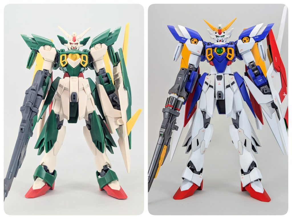 ビフォアフ改修は各所尖らせて、カカト、腿、腰、二の腕延長、スジ彫り一部追加、腿、二の腕のディテール埋め、頭部両サイドの耳?短縮位かな(gundam-kao1)ちなみにバードモードへの変形はオミットし、接続ピンとか削り落としました(iori_sei)