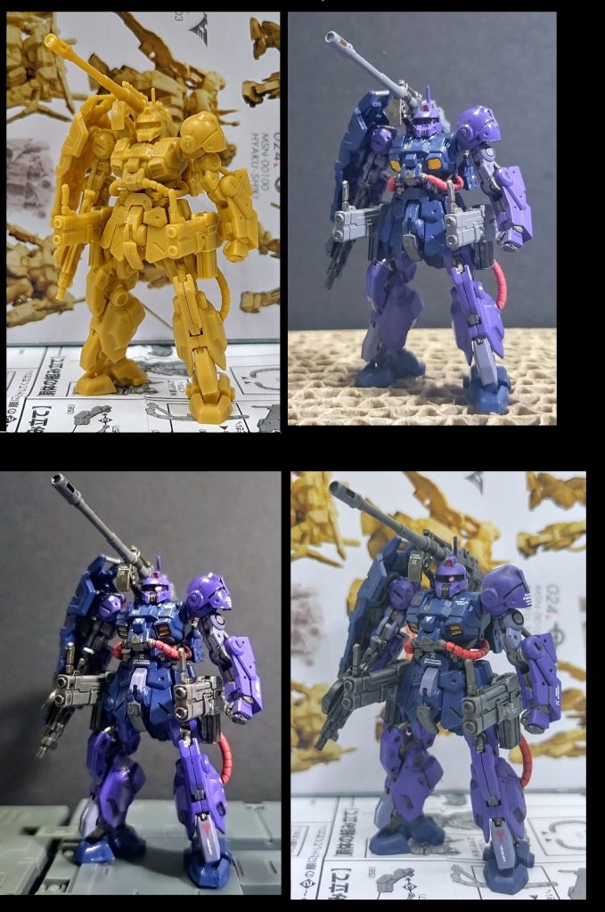 ・塗装前→塗装完了→光沢クリア、細かい部分＆デカール→つや消しクリアコートで完成な流れになります