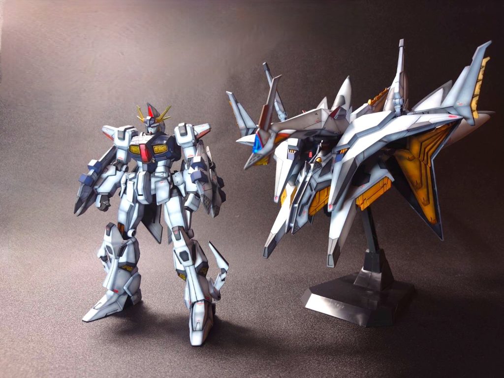 まずはオデュッセウスガンダムと、フライトユニットの2ショットです。