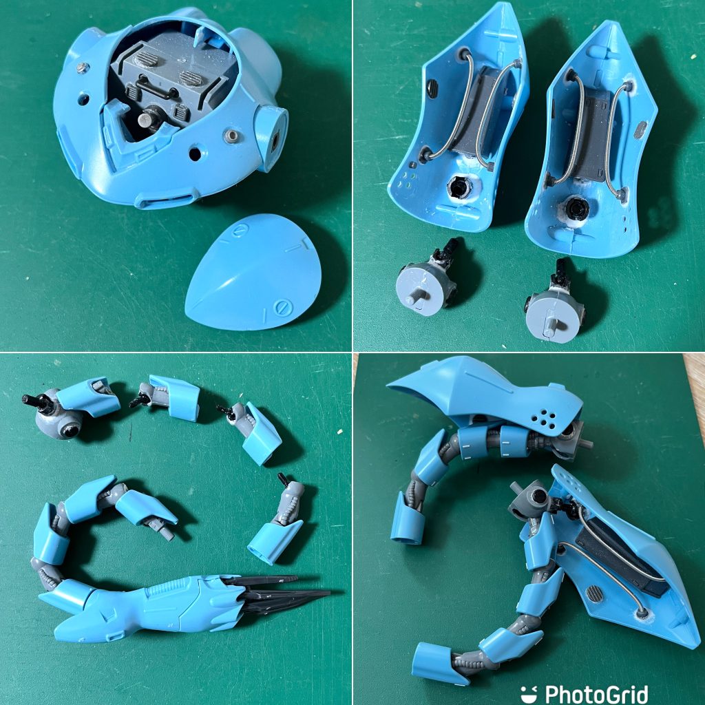 塗装前の改造状態。腕は関節を仕込んだことでこれだけ自由度が高まり、やって良かったと思います^^