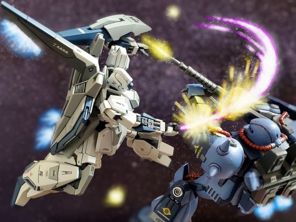 0号機の機動性をフルに発揮し射線を掻い潜り次々にハイザックを切り落とすクワトロ大尉😎✨百式以上のスピードを発揮する0号機‼️この機体は、間違いなくエゥーゴのフラッグシップ機になるとクワトロ大尉は感じていた…😔✨