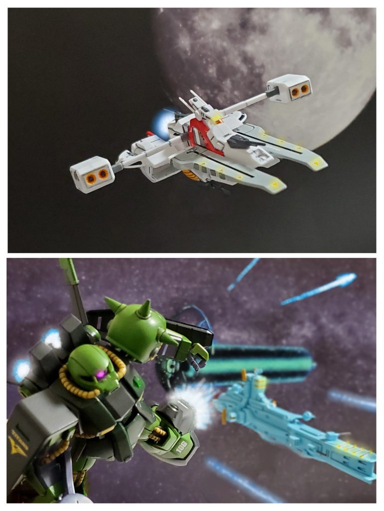 ジャック大尉は一年戦争からのベテランパイロットで、消滅した『ガンダム開発計画』において0号機『ブロッサム』のテストパイロットも務めたほどの人物👤である🎵エゥーゴにとって貴重な存在でると考えるブレックス准将はジャック大尉の保護要請に即座に行動👉️准将は保護のためにアーガマを向かわせる事を決定👍️✨使える機体は多い方がいいとテスト中である0号機も載せ、アーガマはサイド1に向けて出航したのであった🚢数日後、サイド1宙域に到着したアーガマ🎵だが周囲にはティターンズの部隊が展開していた💦広域レーダーは前方にサラミス改級１隻と10機以上のハイザック部隊を確認😱さらにジャック大尉らが潜伏している予定の13バンチコロニー付近では火線が見える👀‼️歴戦の指揮官ブライト艦長は瞬時に状況を判断し、クワトロ大尉と目を合わせたのち艦長席右脇のマイクをとる🎙️⚡『これよりサイド1の友軍救助のため前方のティターンズ部隊の突破を敢行する❗総員第一種戦闘配置‼️』