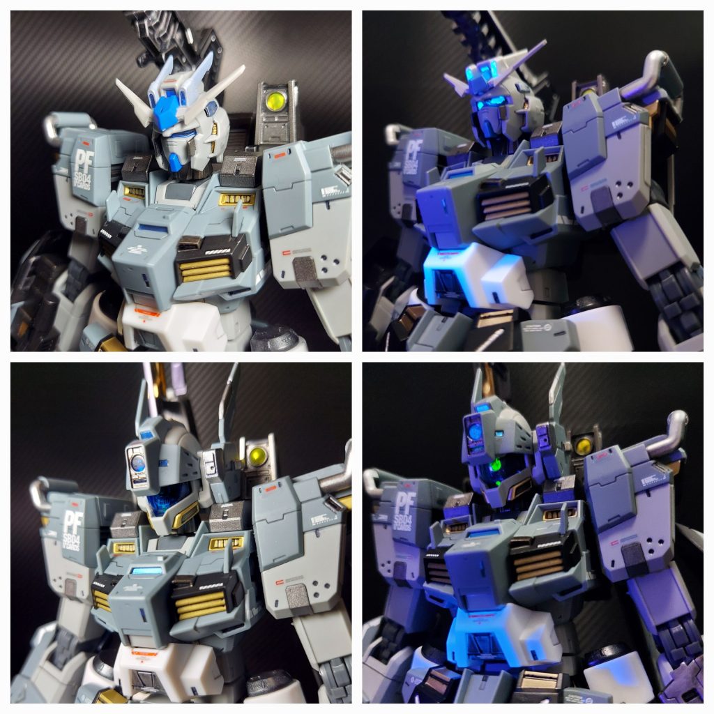 それぞれの頭部。ブラックライトでセンサーが光るようにしました。