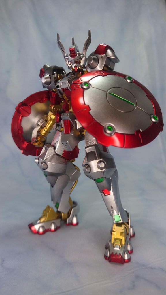 使った色(G = ガイアノーツ)サフ：G EVOブラック金：G スターブライトゴールド銀：G スターブライシルバー赤：G スタブラシルバー → G クリアレッド緑：G スタブラシルバー → G 蛍光グリーントップコート：G Ex-クリアー