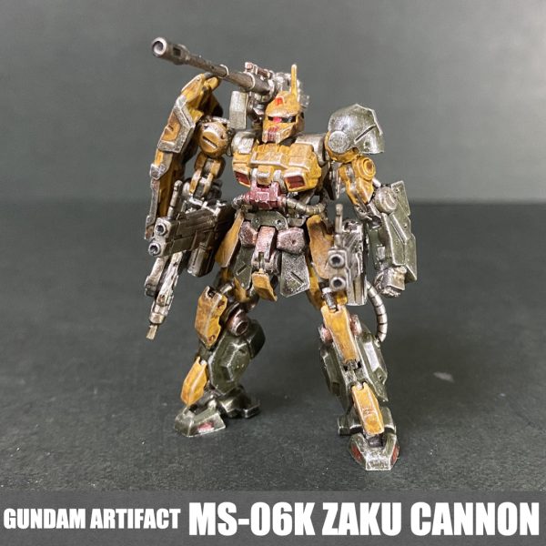 ガンダムアーティファクト　ザクキャノン　塗装済み完成品　ケース付き ガンダムアーティファクト第5弾、ザクキャノンを組み立て塗装
